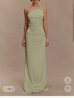 Meshki One-Shoulder Sage Green Formal Gown
